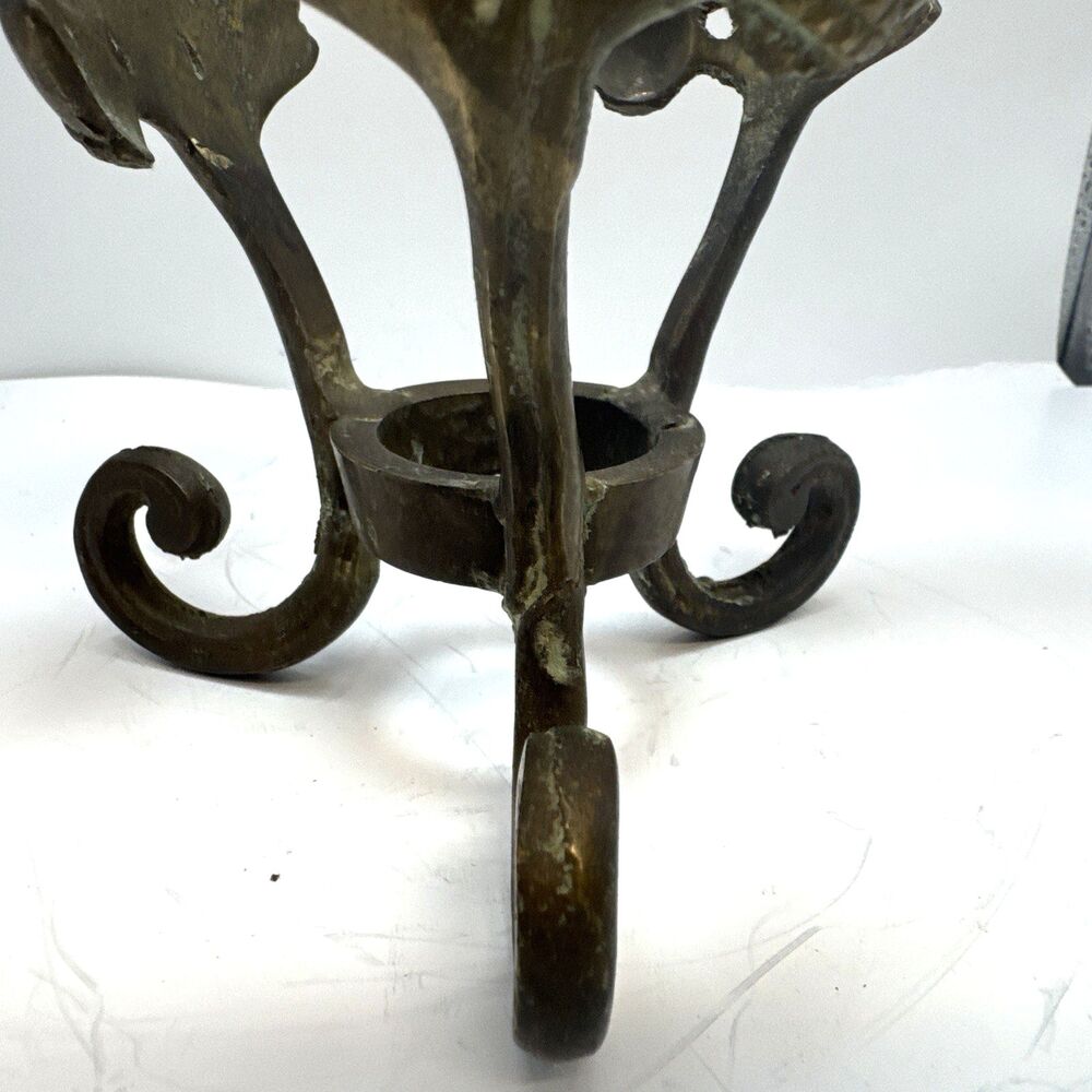 Vintage Brass Victorian/Regency Orb Globe Bowl Stand Holder Acorns 9x5.5 - Picture 4 of 10